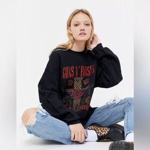 Urban Outfitters UO Guns N’ Roses Destroyed/Distressed Sweatshirt